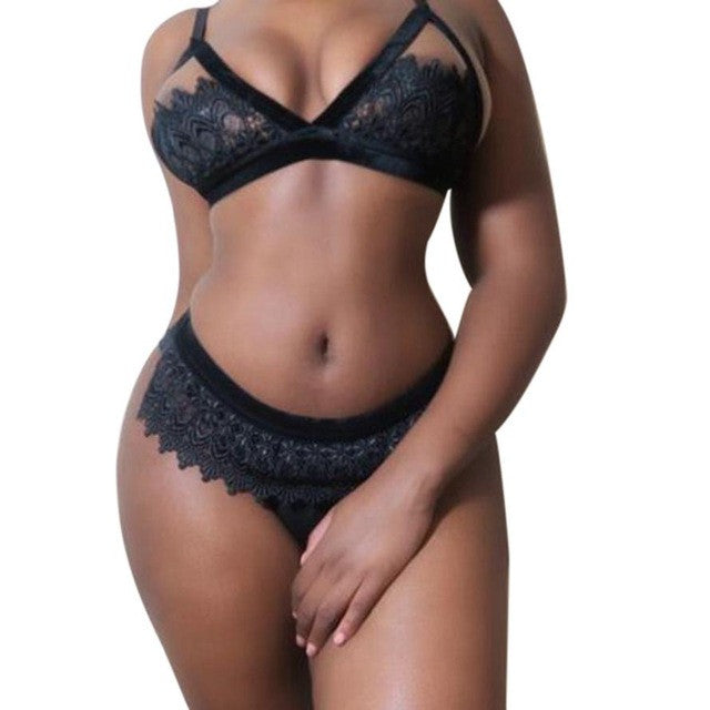 Hot Sexy Women Lingerie Corset Lace Bandage Push Up Unpadded Crop Top +Pants Underwear Set Camisole Femme #63 GS