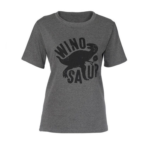 Korean Fashion Women Short Sleeve Print Dinosaur T-Shirt Casual Loose Tops Shirt tops tees Shirt Femme #43 GS