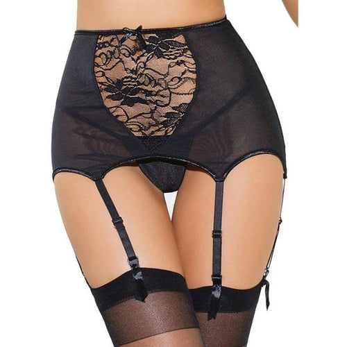 Lingerie Sexy New Black Women Sexy Lace Perspective Garter Belt Transparent Club Wear Thigh-Highs Garter Belt Women #418 GS