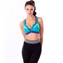 New Arrival Fitness Bra For Women Zipper Push Up Wire Free Padded Anti-shock Sweat Workout Bra Crop Top Female #63 GS