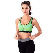 New Arrival Fitness Bra For Women Zipper Push Up Wire Free Padded Anti-shock Sweat Workout Bra Crop Top Female #63 GS