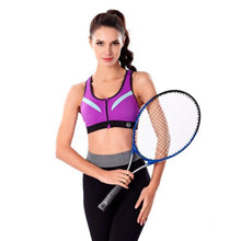 New Arrival Fitness Bra For Women Zipper Push Up Wire Free Padded Anti-shock Sweat Workout Bra Crop Top Female #63 GS