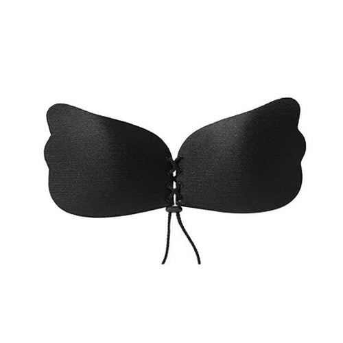 New Arrival Invisible Bra For Women Solid Bandage Wings Instant Breast Lift Silicone Push Up Bra Women Black/Khaki #23 GS