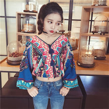 New Arrival Retro Women Shirts Korean Sexy Chiffon Blouse Shirt V collar Tassel Blusas Women Blouses Tops Plus Size 72726 GS
