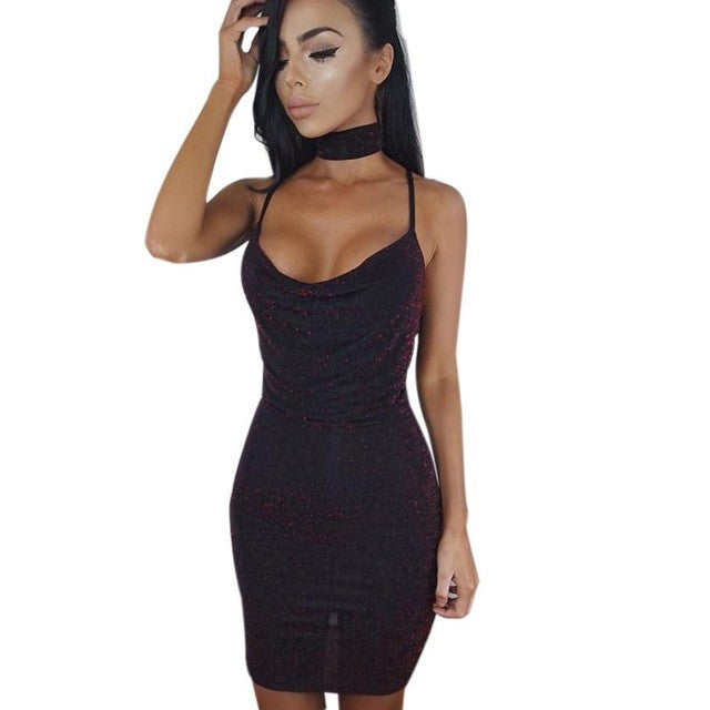 New Arrival Sexy & Club Wear Women  Dress Sling V-neck collar Sleeveless Slim Bodycon Party Dresses vestidos #25 GS
