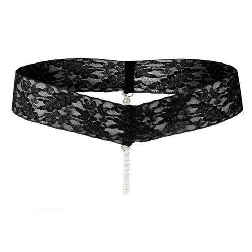 New Arrival Thongs And G-String Women Sexy Pearls Crotchless Underwear Women Low Waist Sexy Women Lace Panties 6Colors #425 GS