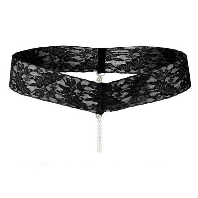 New Arrival Thongs And G-String Women Sexy Pearls Crotchless Underwear Women Low Waist Sexy Women Lace Panties 6Colors #425 GS