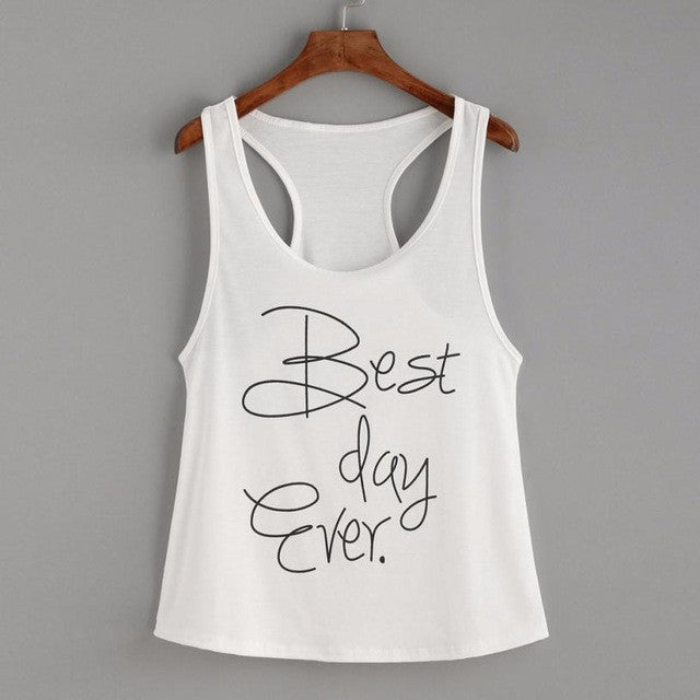 New Arrival Women Letter Print Vest Tank Sleeveless Tank Tops For Women Casual Loose  T-shirt Female #25 GS