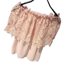 New Arrival Women Shirts Korean Sexy Hollow Out Floral Lace Blouse Shirt Slash-Neck Blusas Woman Tops Plus Size 72725 GS