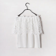 New Arrival Women Shirts Korean Sexy Hollow Out Floral Lace Blouse Shirt Slash-Neck Blusas Woman Tops Plus Size 72725 GS