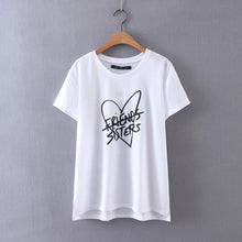 New Arrivals Fashion Women Plus Size T shirts Funny Letter Heart Print t-shirt Women Top Short Sleeve Female tops 72584 GS