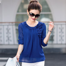 New Blusas Femininas Spring Casual Women Ruffles Blouses Long Sleeve Elegant Women Tops OL Shirts with flower 72377 GS