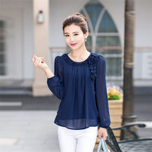 New Blusas Femininas Spring Casual Women Ruffles Blouses Long Sleeve Elegant Women Tops OL Shirts with flower 72377 GS