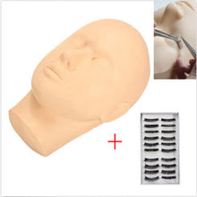 Mannequin Flat Head with Practice False Eyelash Tweezer for Training Eyelash Extension yellow Color Anne GS