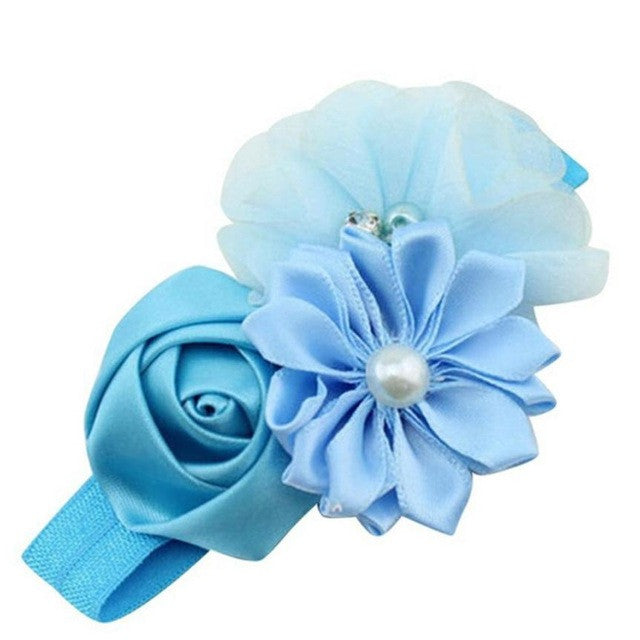 New Fashion Baby Girl Children Flower Pearl Hair Band Headband Hairband Hair Accessories 7 Colors #425 GS