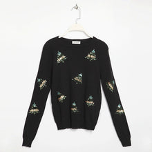 New Fashion Female Pullovers Knitted Long Sleeve O-neck Winter Autumn Sequin Bling Sweaters Hot  72042 GS