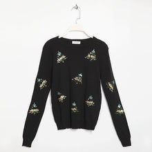 New Fashion Female Pullovers Knitted Long Sleeve O-neck Winter Autumn Sequin Bling Sweaters Hot  72042 GS