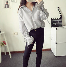 New Fashion Irregular Shirt Woman Tops Casual Long Sleeves Striped Shirt V-neck Ladies Blouses Plaid Clothing 33043 GS