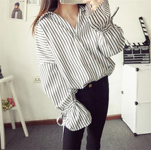 New Fashion Irregular Shirt Woman Tops Casual Long Sleeves Striped Shirt V-neck Ladies Blouses Plaid Clothing 33043 GS
