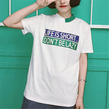 New Fashion Short Sleeve Korean Style T-shirts Harajuku Letter Print T Shirts Plus Size Female Casual Women Tops 72549 GS