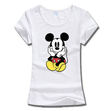 New Fashion Short Sleeve T-shirts Cartoon Mouse Print Female t shirts White tshirt O-neck Women Tops Plus Size GS