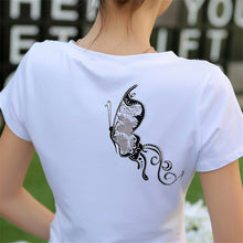 New Fashion Short Sleeve T-shirts Female Lace Hollow out T shirts Cotton Tops For Women Plus Size V-Neck Tshirt 72476 GS