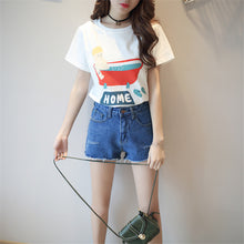 New Fashion Short Sleeve T-shirts Harajuku T Shirts Kawaii Cartoon Print Plus Size Female O-neck Casual Women Tops 72464 GS