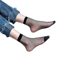 New Fashion Socks Women Sexy Lace Fishnet Net Plain Ankle-Length Short Socks Women Black White #416 GS