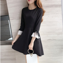 New Fashion Vestidos Plus Size A-line Knee-Length Dress Full Flare Sleeve O-neck Women Dresses 72329 GS