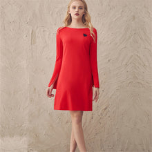 New Fashion Vestidos Plus Size Straight Knee-Length Print Dress Full Flare Sleeve O-neck Women Dresses 72328 GS