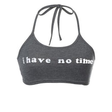 New Fashion Women Sleeveless Short Tank Tops Women Letter Bandage Halter Neck Tank Crop Tops Vest Female #427 GS