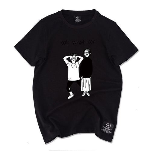 New Fashion Women T shirts Funny Letter Look What Look Print t-shirt Men Top Short Sleeve tshirt Female Unisex tops 72439 GS