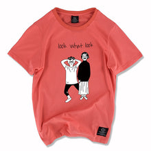 New Fashion Women T shirts Funny Letter Look What Look Print t-shirt Men Top Short Sleeve tshirt Female Unisex tops 72439 GS