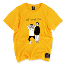 New Fashion Women T shirts Funny Letter Look What Look Print t-shirt Men Top Short Sleeve tshirt Female Unisex tops 72439 GS
