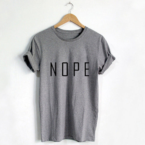 New Fashion Women clothing T shirts Print Tee Letter T-shirt Women Top Short Sleeve Female Nope tops 72403 GS