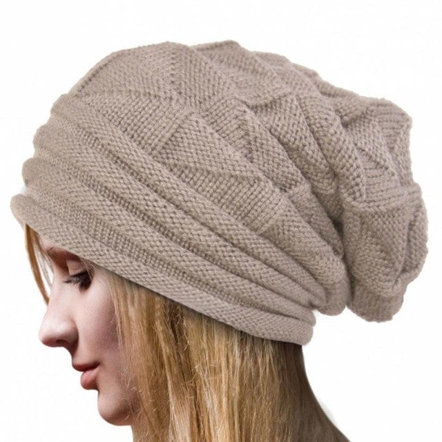New Fasihon Women Beanies Skullies Female Knit Wool Crochet Cap Hip-Hop   Warm Hats Caps Female 6Colors #03 GS