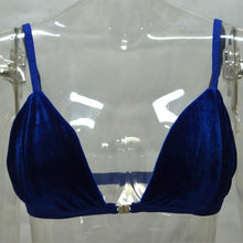 New Sexy Women Velvet Crop Top Red Blue Backless Camisole Vest Bandage Ultrathin Triangle Bralette Cropped Beachwear #1210 GS