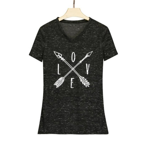 New  T-shirts For Women Love Print Cotton Fashion T Shirt Women O Neck Short Sleeve Tee Shirt Female Tops Tee #425 GS