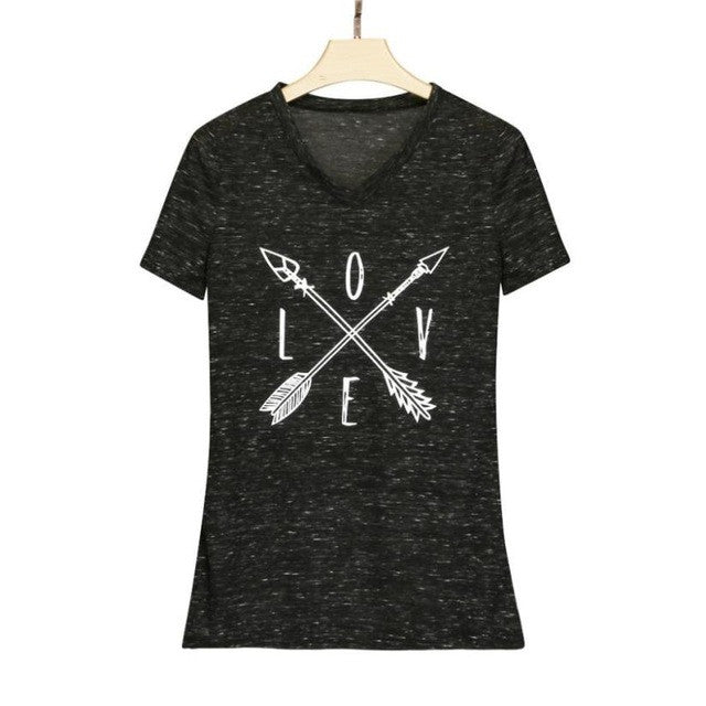 New  T-shirts For Women Love Print Cotton Fashion T Shirt Women O Neck Short Sleeve Tee Shirt Female Tops Tee #425 GS