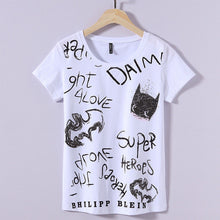 New Summer Women T Shirt Casual O Neck Short Sleeve Diamond Bling tshirt Female Letter Print Tops Tees 72367 GS