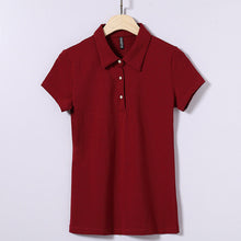New Summer Women T Shirt Casual Turn-down Collar Short Sleeve Solid tshirt Female Tops Tees With Button 72368 GS