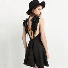New Summer Women V-Neck Sleeveless Dress Fashion Feathers Slim Sexy Party Dresses Backless Beach Dress Vestidos 72266 GS