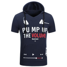 New Tee Shirt Men Hooded V Neck Short Sleeve  Style Letter Print Top Tees tee shirt homme 3Color camisetas hombre #63 GS
