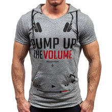 New Tee Shirt Men Hooded V Neck Short Sleeve  Style Letter Print Top Tees tee shirt homme 3Color camisetas hombre #63 GS