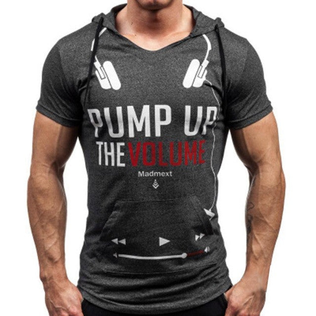 New Tee Shirt Men Hooded V Neck Short Sleeve  Style Letter Print Top Tees tee shirt homme 3Color camisetas hombre #63 GS