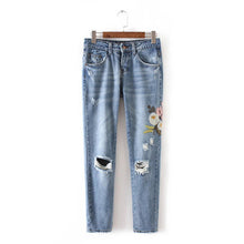 New Women Carton Print Pants Denim Loose Female Pencil Pants Plus Large Size Jeans Full Length Trousers 72166 GS