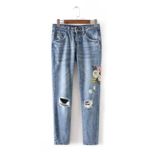 New Women Carton Print Pants Denim Loose Female Pencil Pants Plus Large Size Jeans Full Length Trousers 72166 GS