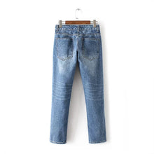 New Women Denim Cat Embroidery Pants Loose Female Pencil Pants S-XL Plus Large Size Jeans Full Length Mid Trousers 71897 GS