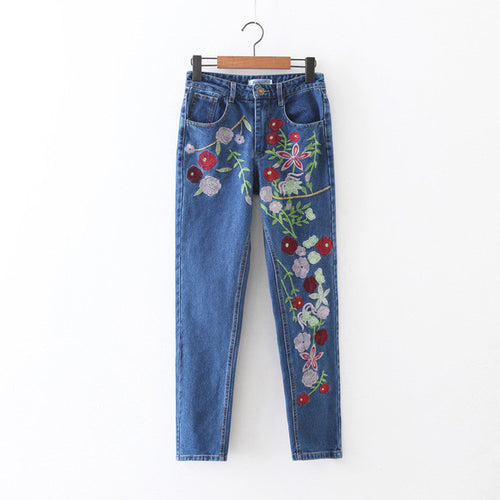 New Women Full Length Trousers Denim Pants Female loose Pants Plus Large Size Irregular Jeans With Button Fly 72172 GS