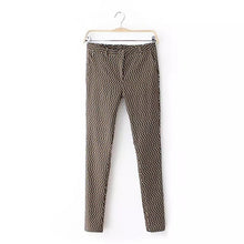 New Women Geometric Print Pants Female Skinny Pencil Pants Plus Size Ankle-Length Mid Trousers 72091 GS
